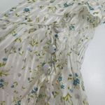 Free People  Sweetest Thing Mini Dress Bell Long Sleeve Ruffle Buttons Floral 10 Photo 5