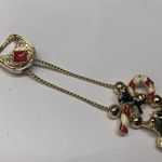 Holiday Christmas Bracelet • Gold Tone Tree, Stocking, Santa, Snowmen Candy Cane Photo 1