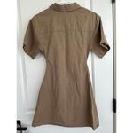 Moon River  Cutout Cotton & Linen Mini Shirt Dress Mocha Tan XS Photo 6
