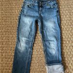 Simply Vera, Vera Wang Women's Simply Vera Wang Cuffed Straight Cropped Stretch Blue Jeans Size 4 Photo 0