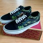 Vans Old Skool Low Top Black Green Canvas Suede Sneakers Women 8.5 US Photo 0