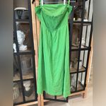 Petal and Pup SNDYS linen midi dress kelly green strapless serena lined maxi formal revolve Photo 4