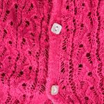 J. Jill Coral Pink Loose Knit Button Front Cardigan Sweater Photo 3