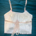 SheIn Pink and white lace tank top Photo 0