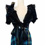 Master of Style Black Puff Sleeve Cropped Wrap Top Size XL Photo 1