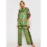 Tory Burch  Silk Scarf Caftan Top Green Splash Size Small Photo 2