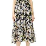Marissa Webb Deanna Black Floral Print Silk Sleeveless V Photo 0