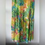 Flying Tomato Flying Tomato Pink and Green Tiered Maxi Skirt Resort Wear NWT size L Photo 2