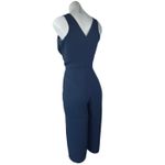 Ann Taylor  LOFT Navy Blue Sleeveless Tie Waist V-Neck Cropped Jumpsuit Size 0 Photo 1