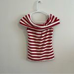 Banana Republic off the shoulder Red and White Striped Top Photo 1