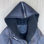 Mauritius Alexia Faux leather shearling biker jacket with zipper detail hood S Photo 3