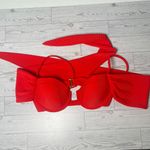 LPA New  Vibrant Red Ribbed Bikini Top Photo 4