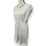 Eileen Fisher NWT M Gray Pearl Organic Cotton Tunic Mini Dress Lounge Minimalist Photo 7
