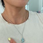 NWT NATURAL 3.73CT TEARDROP AQUAMARINE 18K WHITE GOLD DIAMONDS NECKLACE Photo 12