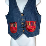 Vintage Nina Piccalino Unique Denim Vest Size 8 Blue Photo 0