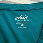 Women’s Teal Chic Blouse Blue Size 1X Photo 5
