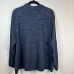 J. Jill Thermal Mock Neck Shirt Blue Cinched Hem Long Sleeves Kangaroo Pocket XL Photo 8