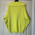 Free People Knit Sweater Neon Yellow Cardigan Swim Too Deep Cardi Oversized XS Photo 3
