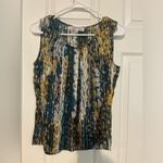 Kasper  Tank Top Shirt Shell Cami Multicolor Green Snakeskin Sz pm Watercolor GUC Photo 1