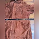 VTG The Legend Of Real Leather Suede Faux Fur Lined Hooded Jacket Parka Brown Size M Photo 7