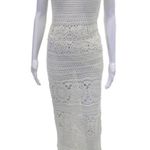 Elie Tahari NWT Vara Crochet Knit Maxi in Antique White Lace-up Back Dress S Photo 14
