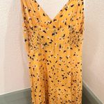 Amanda Uprichard  Amory Sleeveless floral print yellow side slit midi Dress Photo 1