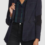 1. State $255  Women's Blue Wild One Panel Plaid One-Button Jacket Blazer Size 6 Photo 0