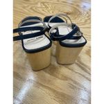 Black Suede Studio Slingback Women's 38.5 Black Ankle Strap Block Hipster S41 Size 8.5 Photo 2