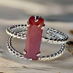 Handcrafted sparkly ring made with quality Austrian crystal adjustable Silver Photo 0