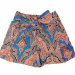 J.Crew $98 Tie-Waist Short Skort Paisley Ratti Mediterranean Size 6 EUC Photo 1