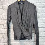 Lululemon Size 4 Radiant Long Sleeve Tonka Stripe Black Heathered Medium Grey Photo 1