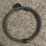 Set of 2 vintage dainty silver tone stainless steel‎ crystal bangle bracelets Photo 4