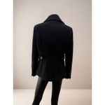 Guess Black Wool Blend Peacoat Jacket Women's Large Double Breasted Gold Chain Photo 1