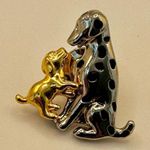 Avon “ perfect love” silver and gold tone Dalmatian and puppy brooch Photo 1