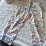 Lands' End Cotton Poplin Pajama Crop Pants ROSE CIRCLE OF FRIENDS QUILT Photo 5