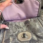 Coach RARE🔥AUTHENTIC  1961 leather Snakeskin/metallic leather zip top shoulder Photo 5