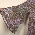 BP  Women’s Boho Floral Print Keyhole Flare Ruffle Sleeve Hi-Low Blouse Photo 1