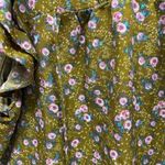 Entro Womens Green Floral Ruffle Sleeve Mock Neck Tunic Top Size L Photo 1