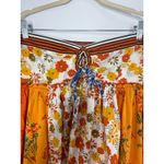 Free People  Golden Dreams Maxi Dress Boho Floral Patchwork Strapless Tiered M Photo 5