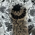 Gretchen Scott Black and White Tunic/Mini Dress with Embroidery Split Neck SZ XS Photo 3