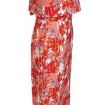 C/MEO COLLECTIVE  Strapless Midi Dress Women’s Size L Abstract Multicolor Printed Photo 1