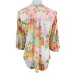 Figueroa And Flower Pink Floral Blouse M Metallic Detail Romantic Spring Top Size M Photo 2