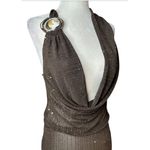 Jaded London Knitted Trim Plunge Dress in Brown 4 New Womens Maxi Gown Photo 5