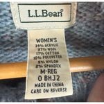 LL Bean Wool Blend Cardigan Sweater‎ Aquamarine Shawl Collar Cable Knit Size Med Blue Photo 1