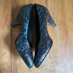 Maripé Vintage 80s Leather Snakeskin Maripe Heels Pumps Black Blue Purple 7.5 38.5 Photo 4