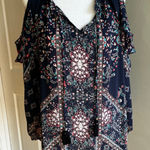 Knox Rose  Navy Floral Tank Top boho romantic Flowy casual travel‎ tropical Photo 0