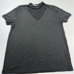Hummingbird  Cut Out‎ Neck T-Shirt Casual Top Comfy Tee Black Size S Photo 0