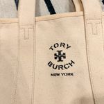 Tory Burch large canvas tote bag. Ivory Photo 2