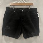 Old Navy  Black Denim Jeans Womens Size 14 Slouchy Straight High Rise New Raw Hem Photo 0