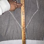 Aaeda Gray Open Front Knit Cardigan Sweater XL Draped Collar Whipstitch Detail Photo 7